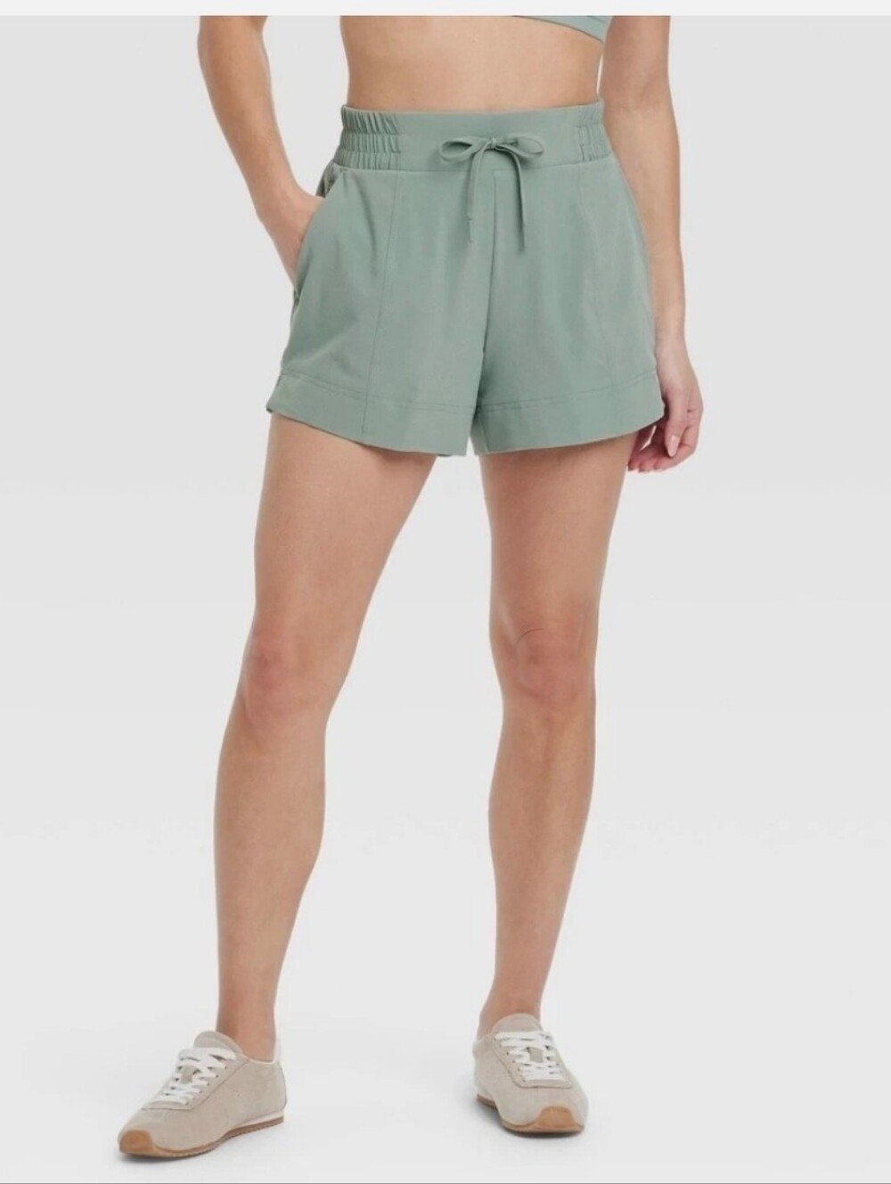 Women's Active Woven Mid-Rise Shorts - Sage - XXL